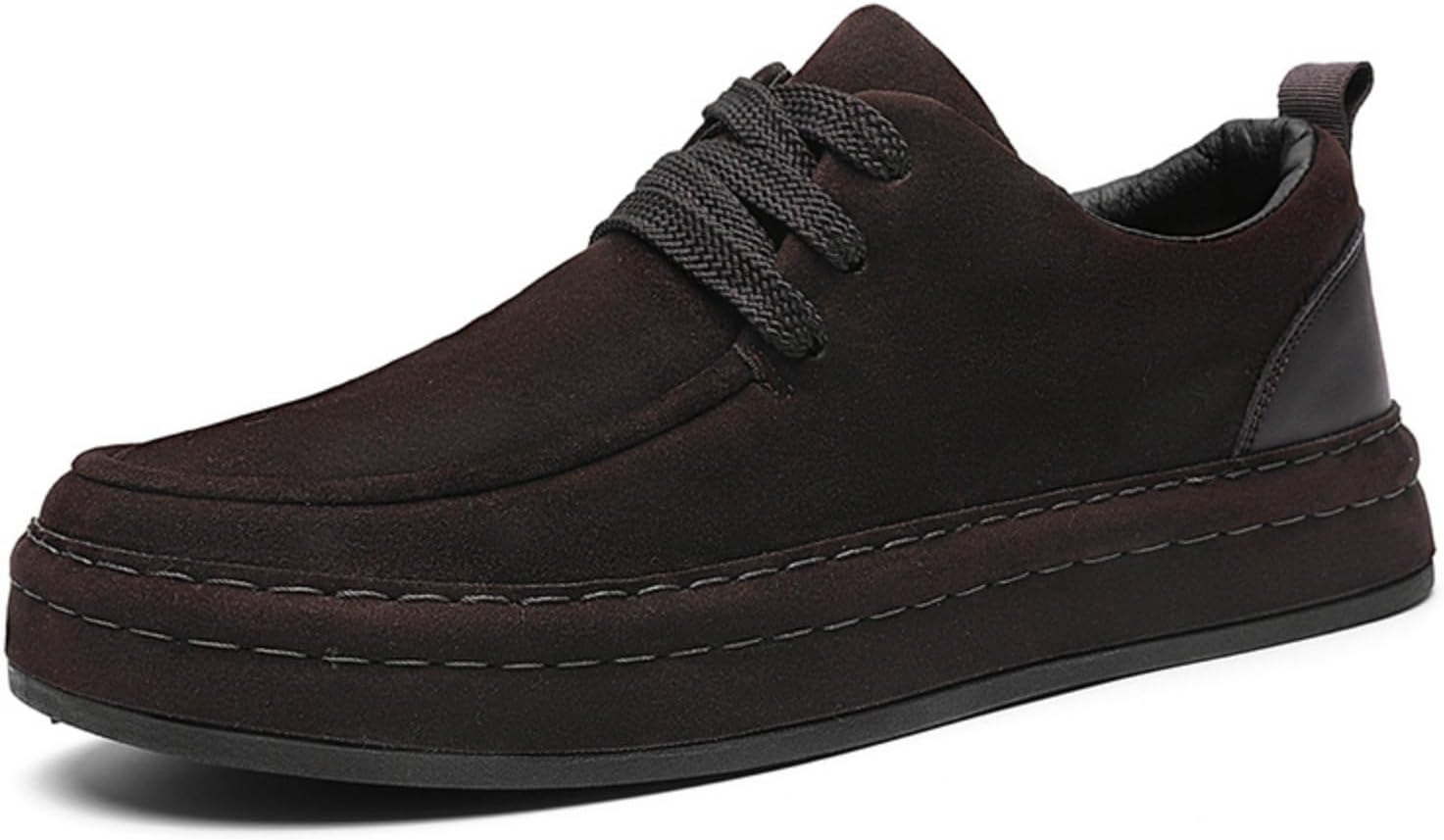 

Мужские замшевые повседневные туфли без шнурков и на шнуровке с толстой подошвой и уникальным протектором, мягкий верх из кожи, удобные для работы, повседневной носки и бизнеса (черные/коричневые) Kelibasi