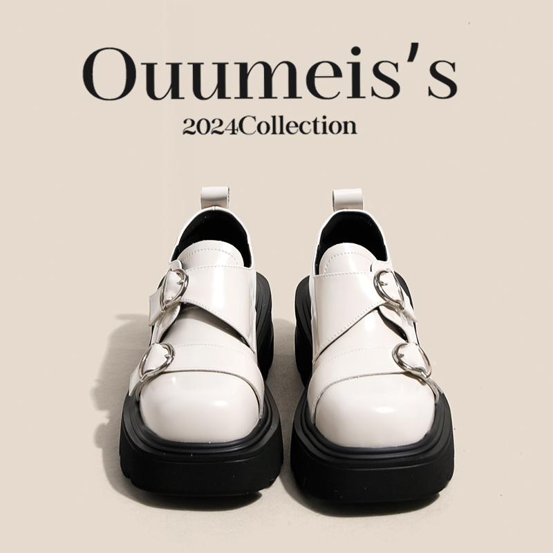 Женские лоферы Ecru/Black Ouumeis — фото 3