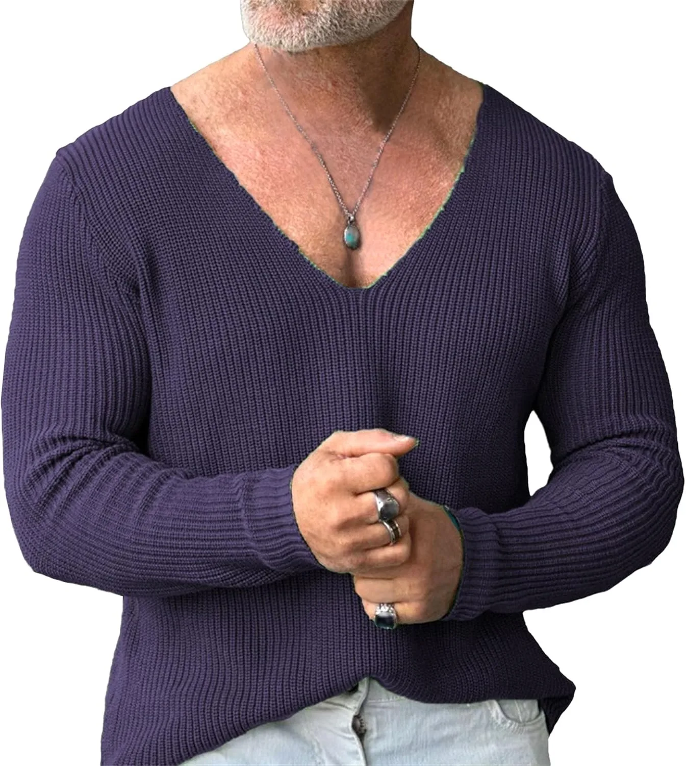 

Мужской свитер JEShifangjiusu с V-образным вырезом, дышащий, вязаный, с длинными рукавами