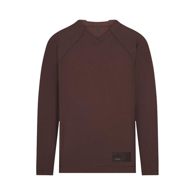 

Топ NikeSKIMS Airy V-Neck Oversized Long Sleeve Top, Dark Sepia