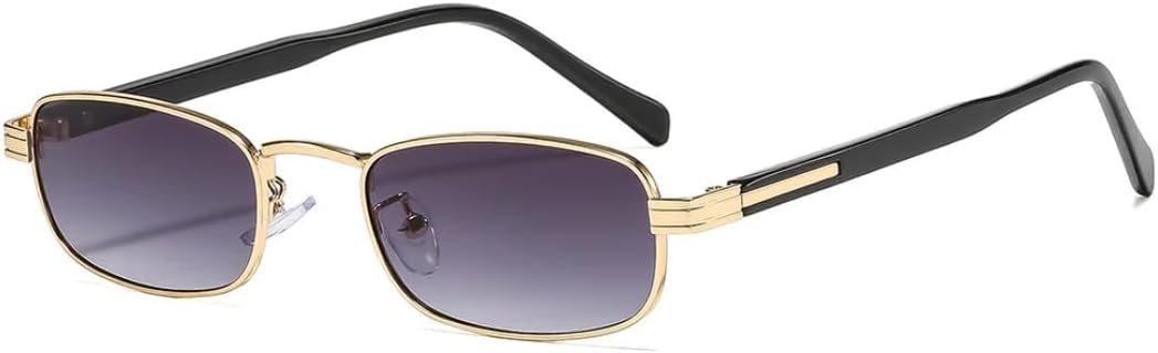 

Женские прямоугольные металлические солнцезащитные очки, модные градиентные черные очки с защитой от ультрафиолета UV400, мужские солнцезащитные очки в стиле панк UUPTTPL, C2 Gold Gray