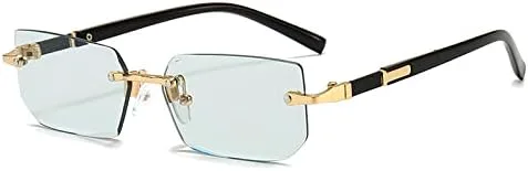 

Солнцезащитные очки без оправы, прямоугольной формы, для женщин и мужчин, маленькие солнцезащитные очки для женщин и мужчин, летние, для путешествий MTZJH, 7