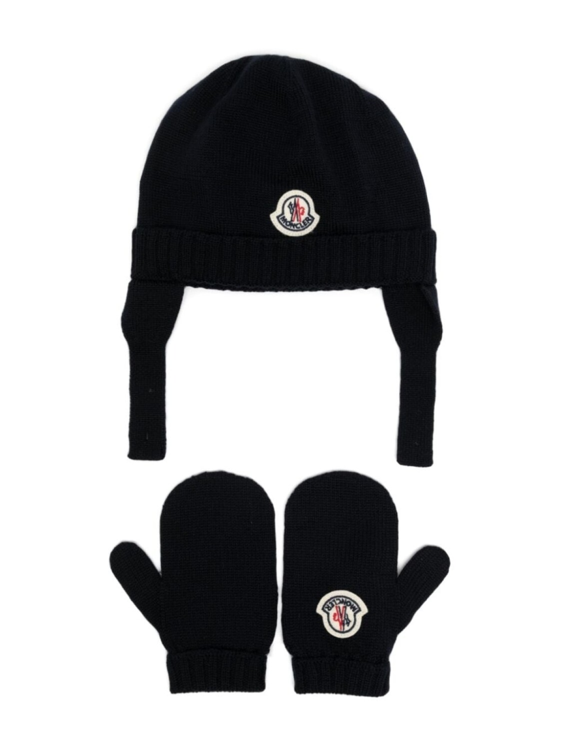 

Moncler Enfant комплект из шапки и варежек с логотипом, синий