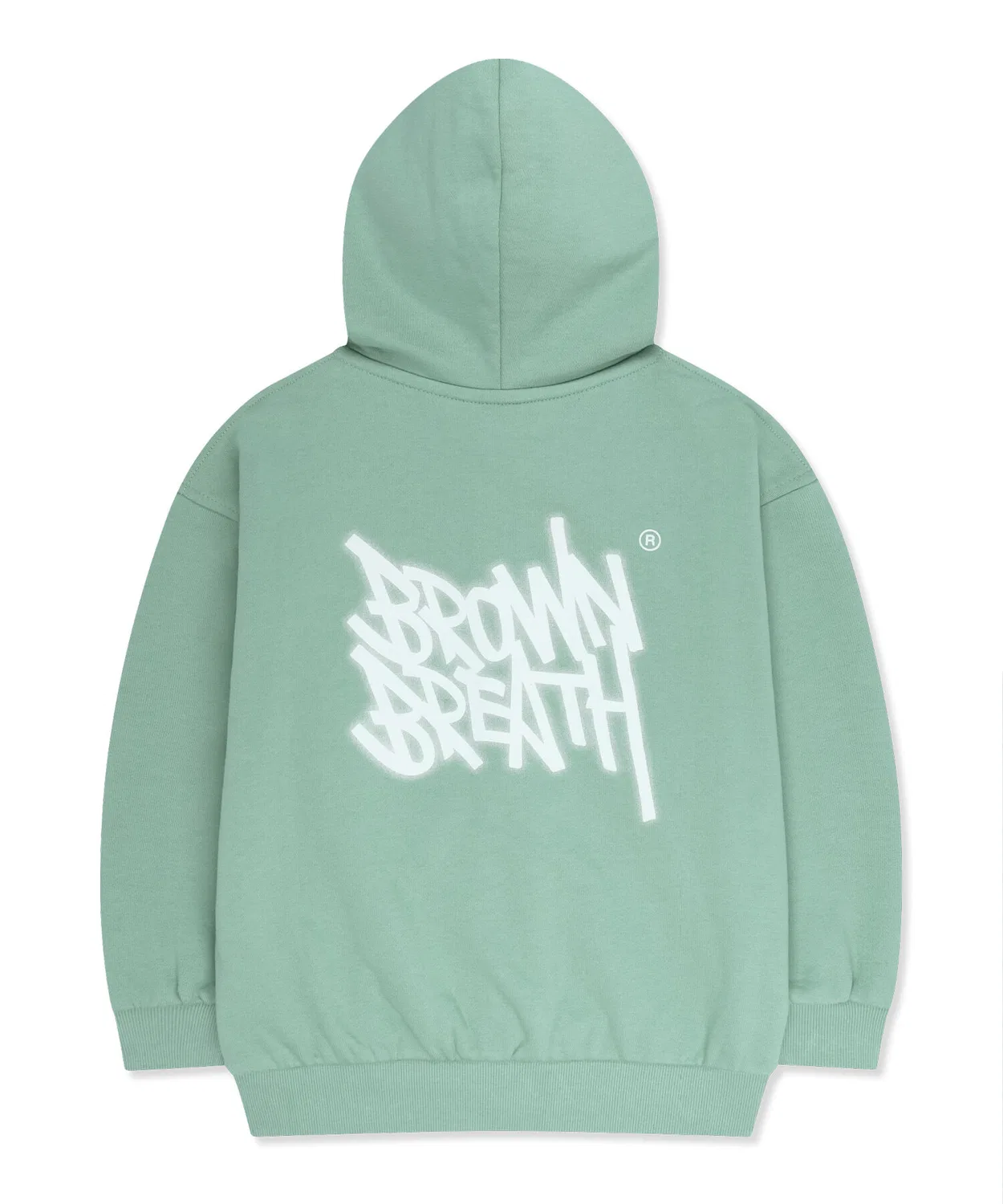 Детская толстовка на молнии с капюшоном Kids Tag Spray Hood мятного цвета от Brownbreath Kids — фото 3