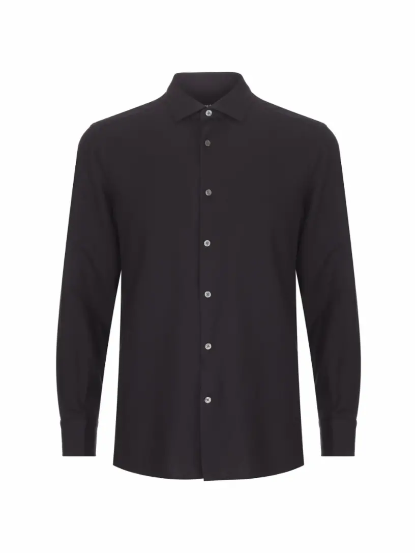 

Хлопковая рубашка Zegna, черный
