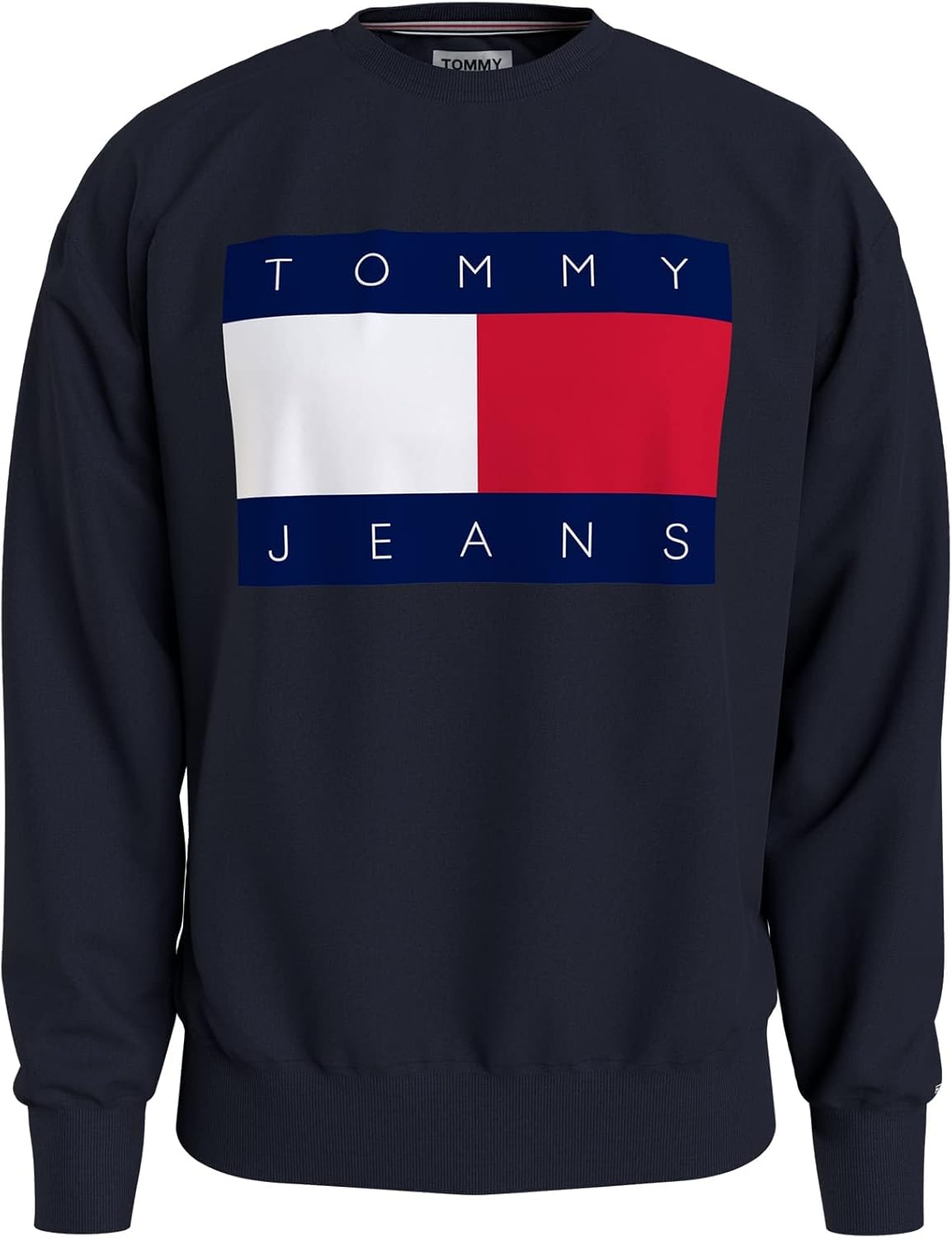 Мужская толстовка с длинным рукавом и круглым вырезом с логотипом Tommy Hilfiger, Sky Captain — фото 3