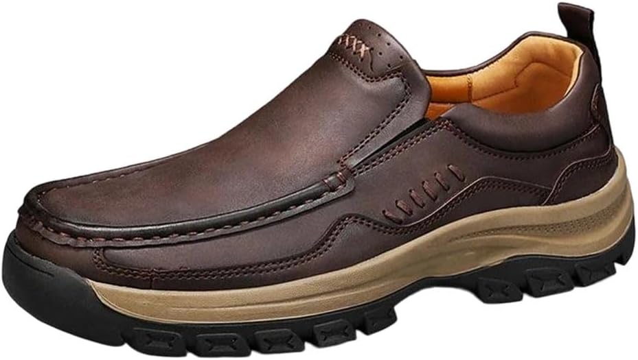 

Мужские мокасины ручной работы однотонные низкие повседневные слипоны Generic, коричневый