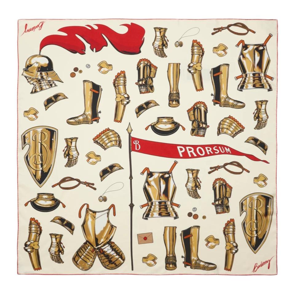 

Шелковый шарф Knight Armour Burberry, бежевый