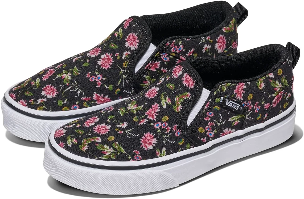 Кеды Vans Asher без шнурков для детей и подростков, черный — фото 2