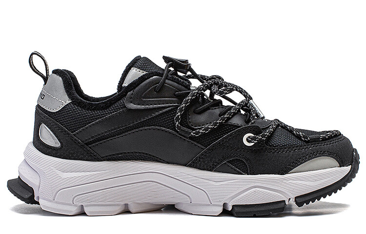 Кроссовки LINING YOUNG Sports Life Collection Kids Lifestyle Shoes GS Low-top Black Fleece-lined, черный — фото 2