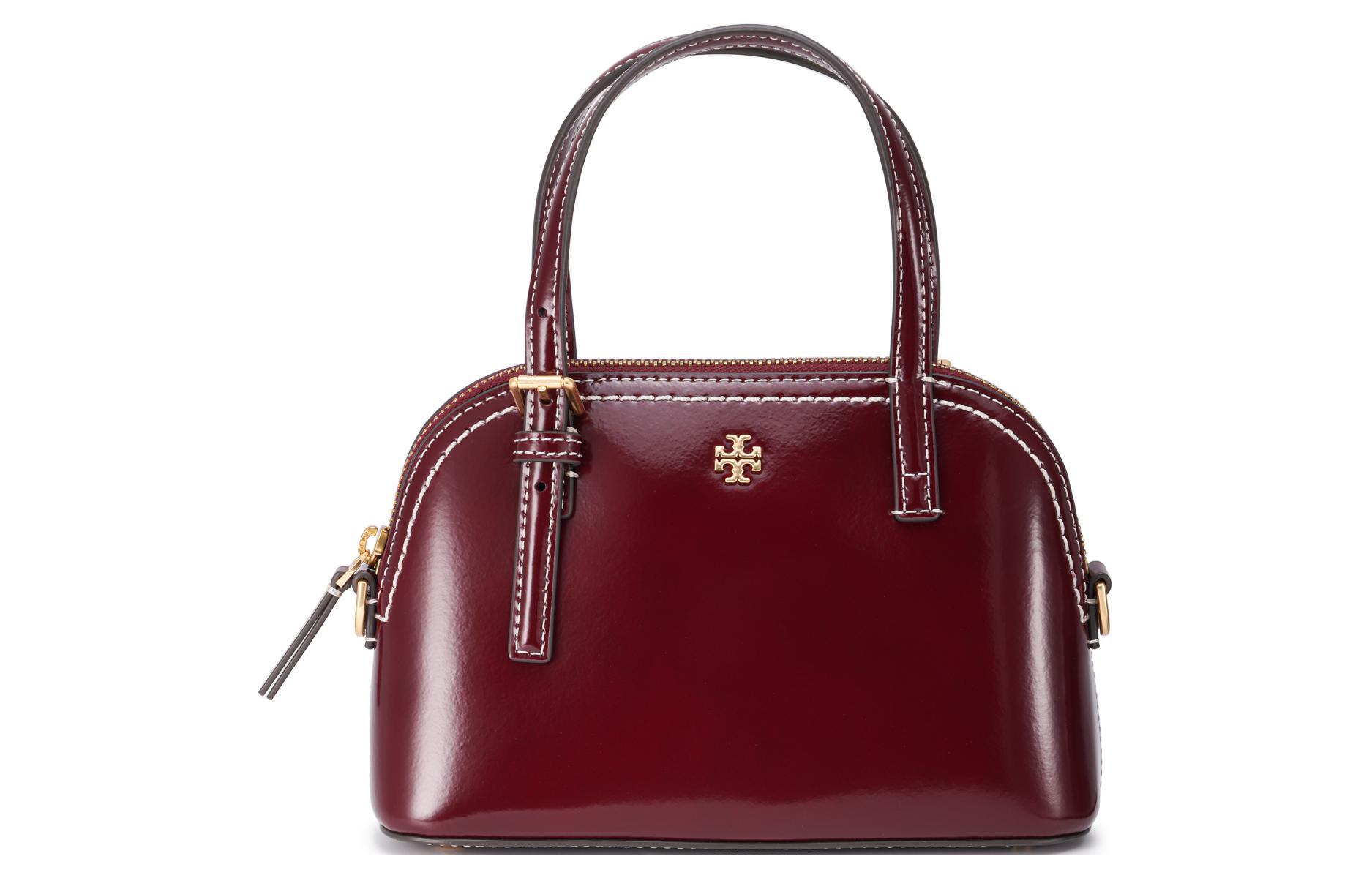 

TORY BURCH Кожаная сумка через плечо, кросс-боди, женская сумка бордового цвета