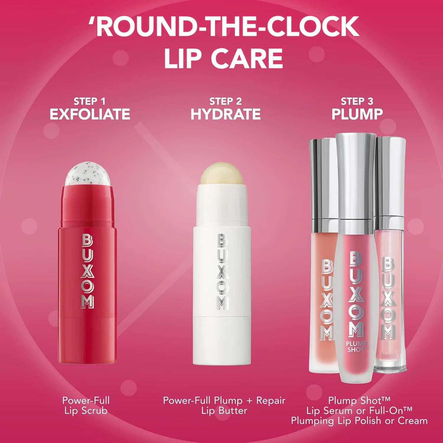 Buxom Power-Full Lip Scrub, нежный скраб-стик для отшелушивания губ с сахаром, увлажняющий уход за губами с витамином Е и маслом семян папайи, не тестируется на животных. 5.95 г (1 шт.), Dragon Fruit — фото 3