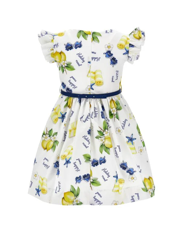 Abito lemonade popeline h popeline holiday mood коктейльное платье/вечернее платье Monnalisa, Bianco — фото 2