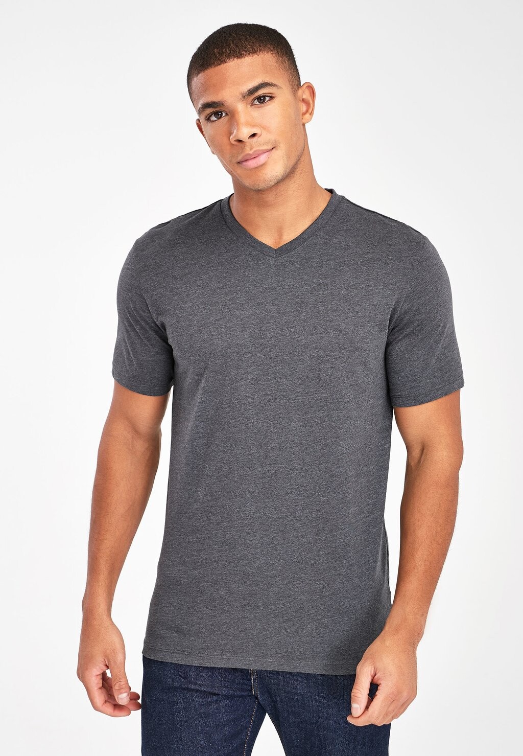 

Базовая футболка ФУТБОЛКА С V-образным вырезом-SLIM FIT Next, цвет grey