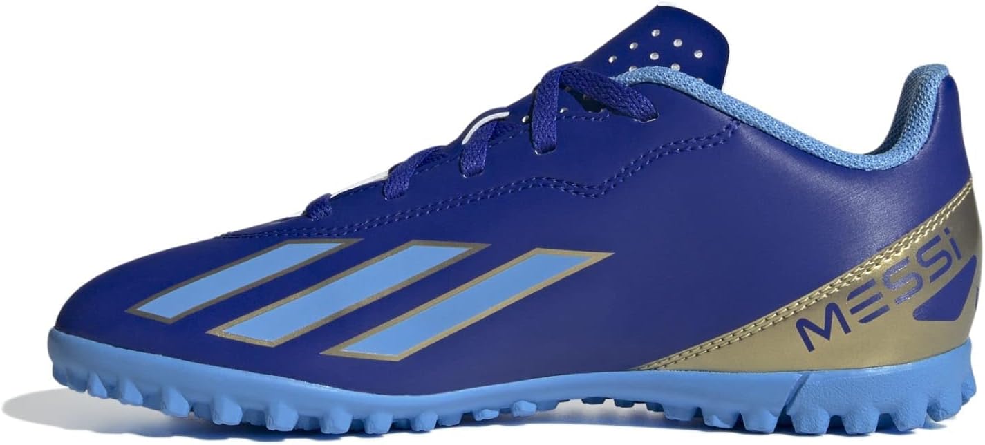 Детские кроссовки Adidas Unisex-Child X Crazylight.4 Turf, белый/голубой — фото 4
