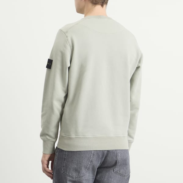 Толстовка с круглым вырезом, окрашенная в готовом виде Stone Island, Sage — фото 3