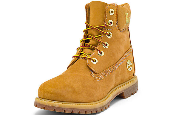 Кроссовки 6 inch premium waterproof boots 'wheat nubuck with gold logo' Timberland, желтый — фото 3