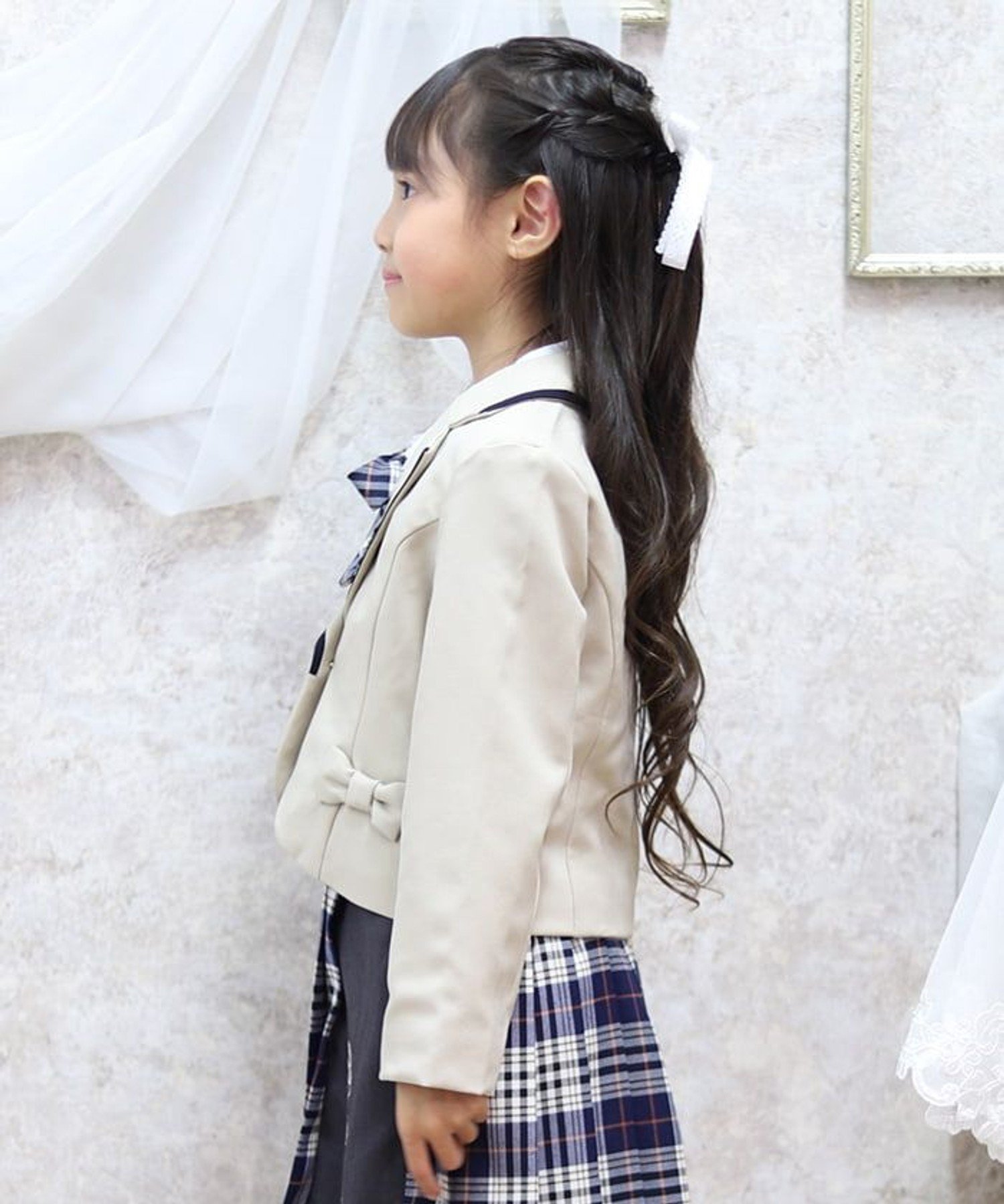 Приталенный жакет, подобранный по цветовой гамме Axes femme kids, Beige — фото 2