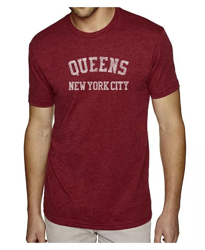 

Футболка мужская Premium Blend Word Art - Queens NY Neighborhoods LA Pop Art, красный