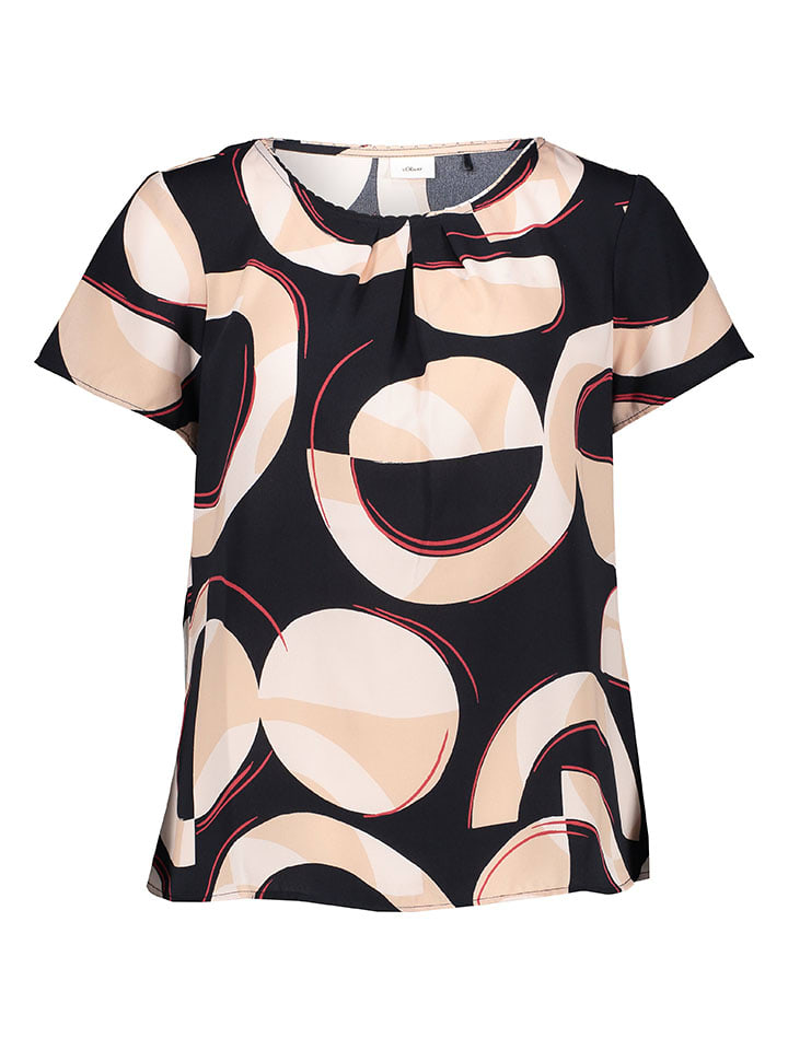 

s.Oliver BLACK LABEL Блузка черного/бежевого/красного цвета