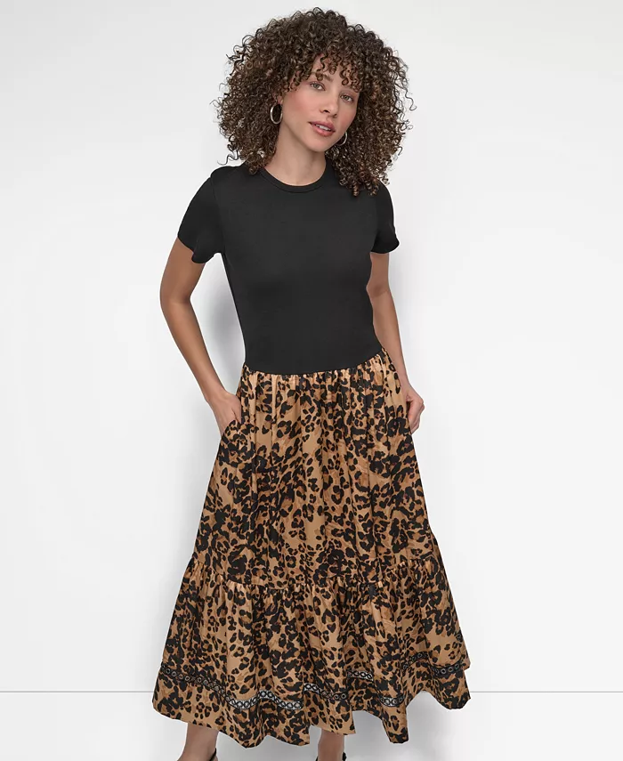 

Женское платье Mixed Media DKNY, коричневый