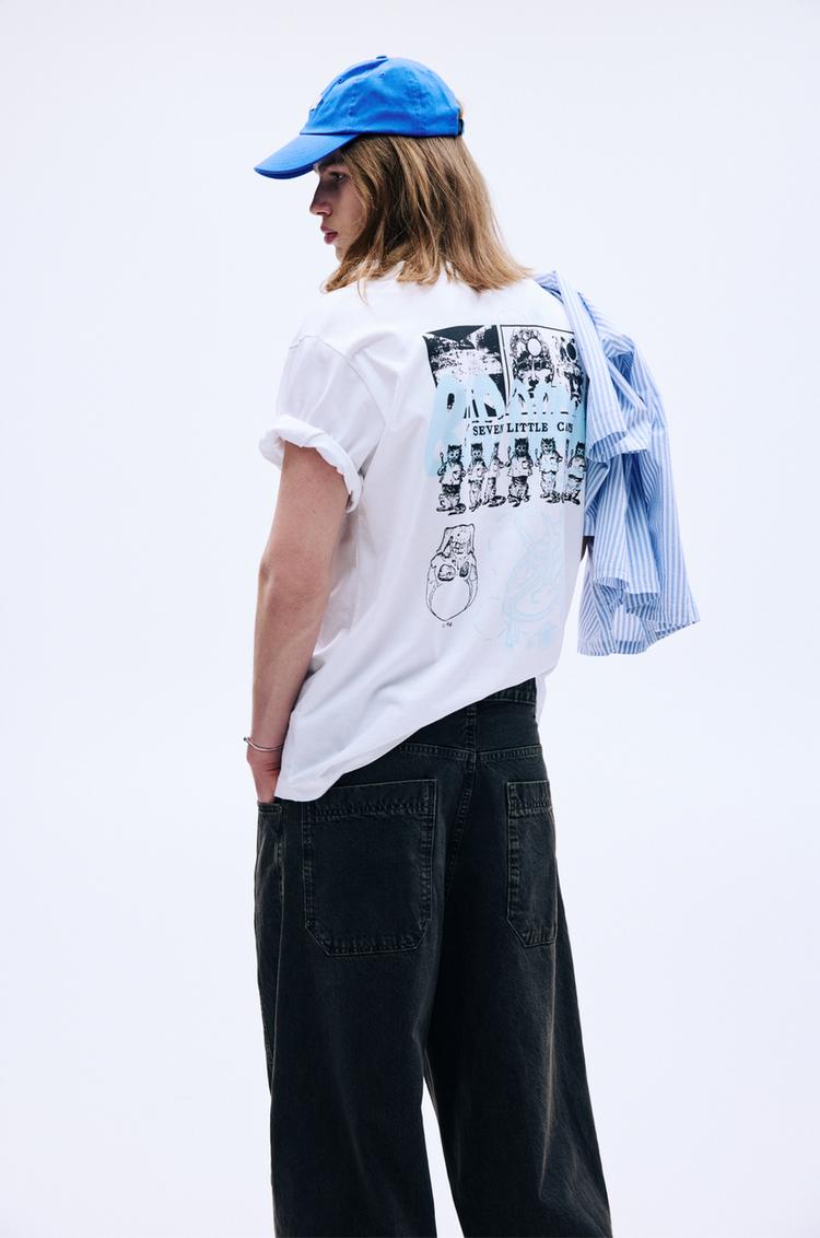 

Футболка Stwd Seven Cats Pull And Bear, белый