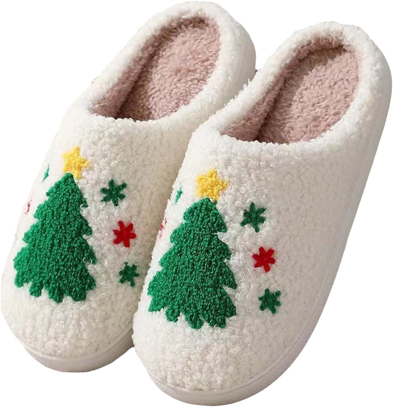 

Рождественские тапочки для женщин и мужчин, мягкие теплые тапочки Санта-Клауса, милые тапочки с оленями и рождественской елкой, зимние домашние тапочки с памятью формы для подарка на Рождество Jyswoshoe, D-2