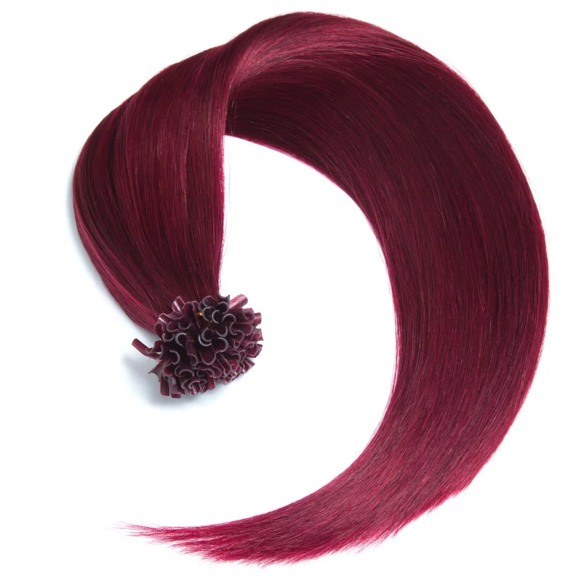 Бордовые наращиваемые пряди из 100% натуральных волос Remy, 45 см Glamxtensions