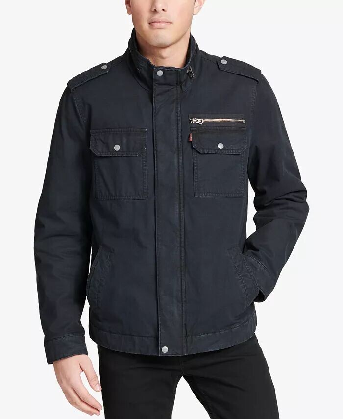 Мужская хлопковая куртка на молнии спереди Levi's, синий — фото 3