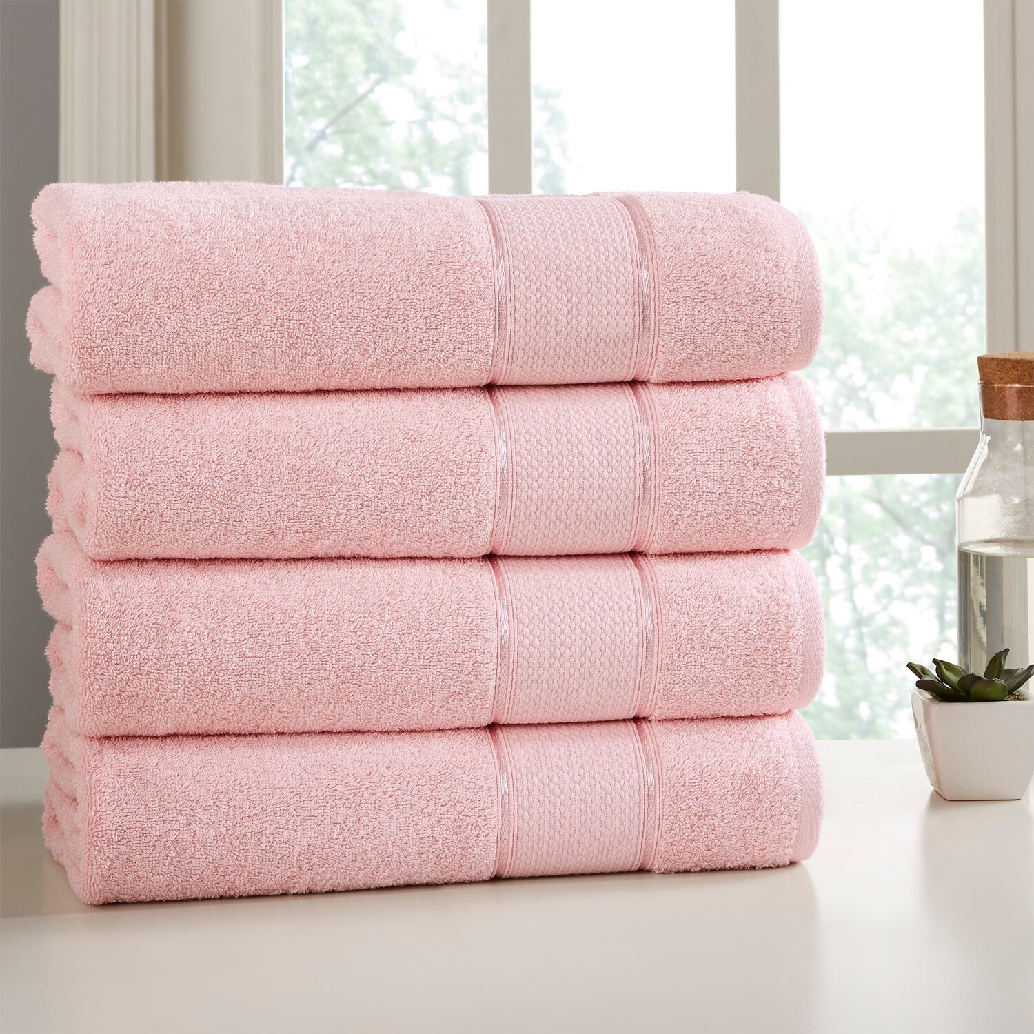 

Комплект из 4 простыней для ванной SpunLoft Modern Threads, цвет Blush