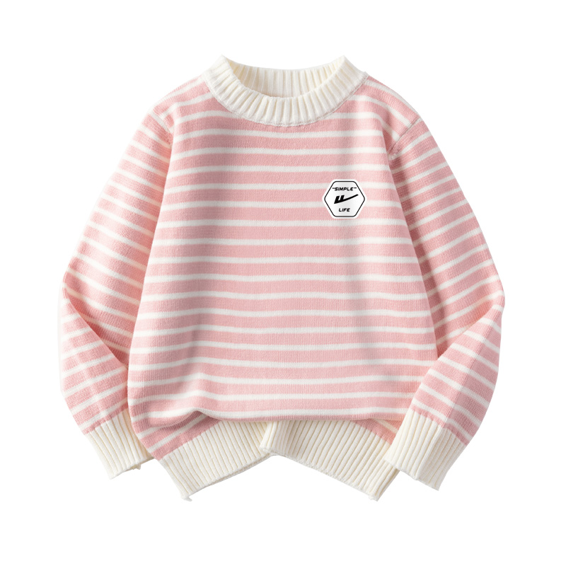 

Детский свитер с круглой горловиной Moderate WARRIOR, розовый/hexagon черный text k