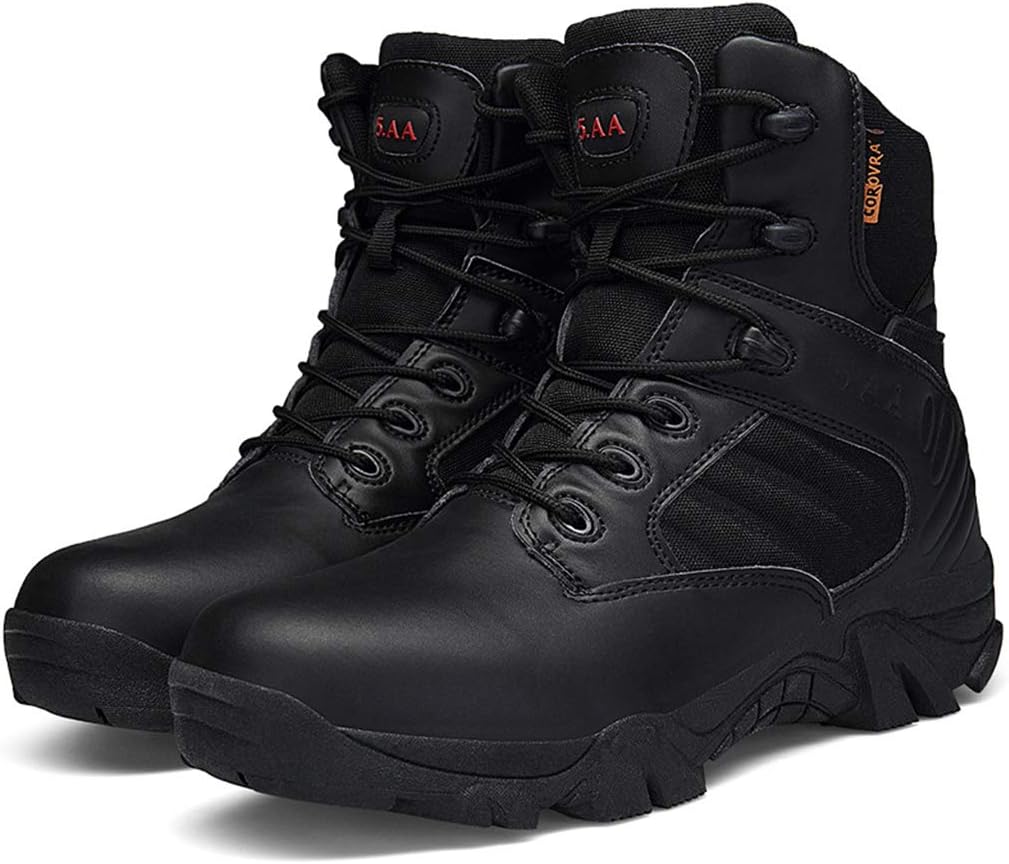 

Мужские тактические ботинки, высокие кроссовки для тренировок в пустыне, для альпинизма, походов, военные боевые ботинки, черные - 41/UK 7.5/US 8 Jlfzc