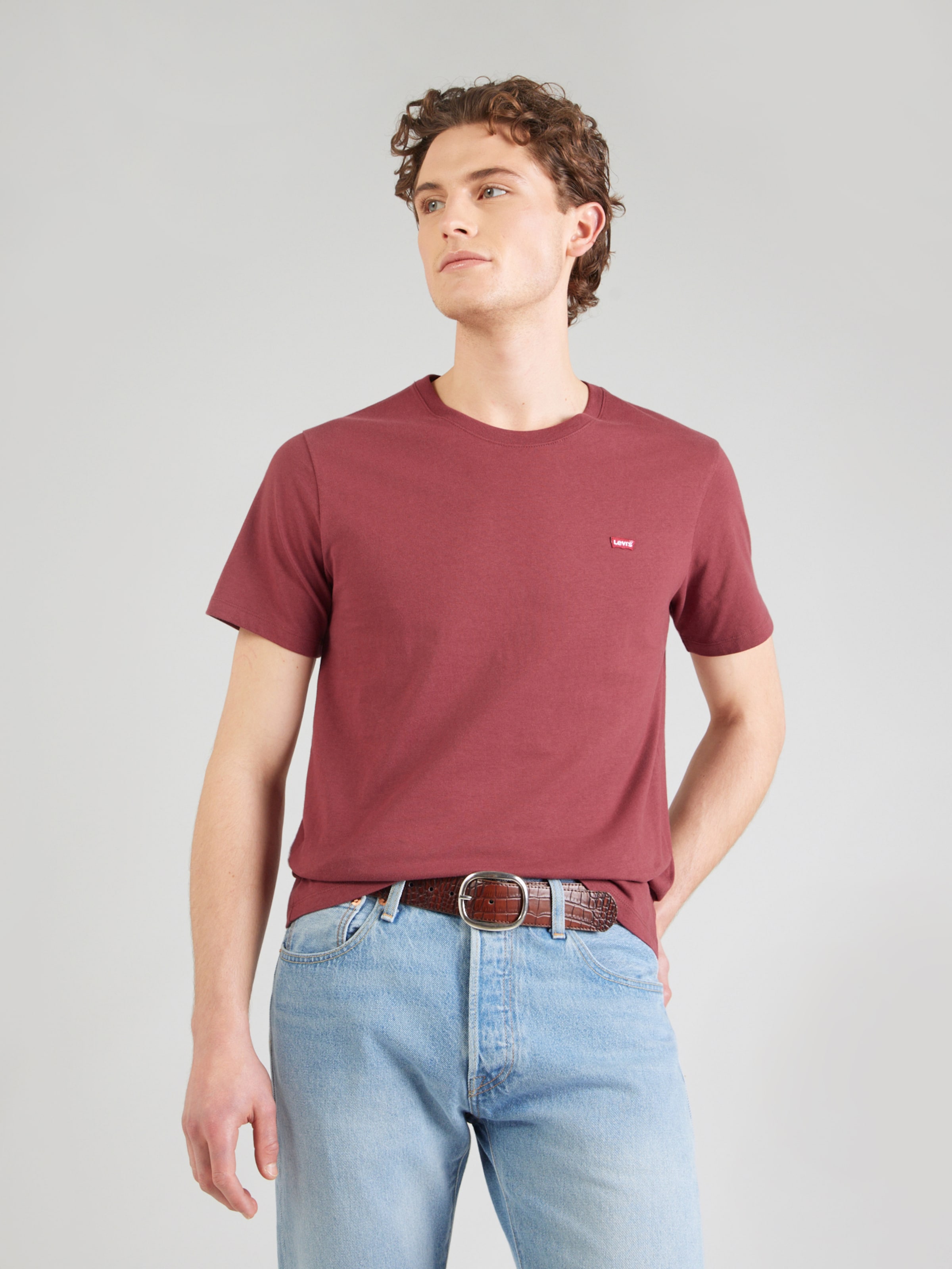 LEVI'S  Футболка 'SS Original HM Tee' в пастельно-красном цвете — фото 3