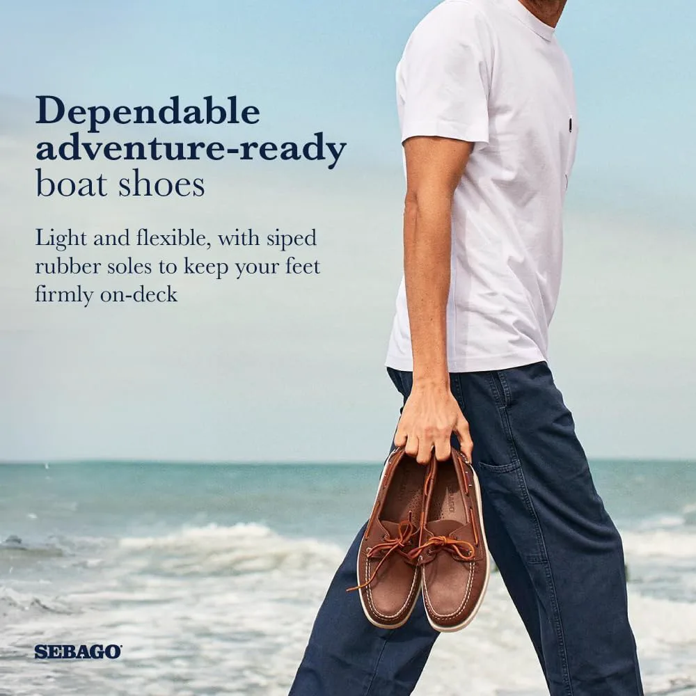 Топсайдеры Sebago Portland - мокасины из цельной кожи, ручная прошивка с кожаной подкладкой стельки и нескользящей резиновой подошвой, не оставляющей следов, коричневый — фото 2
