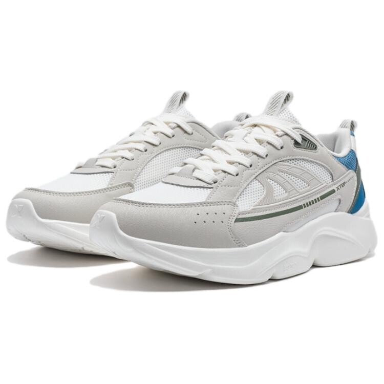 Кроссовки XTEP Lifestyle Shoes Men Low-top Light Flaxen Gray / Sail White / Slate Blue, синий — фото 2