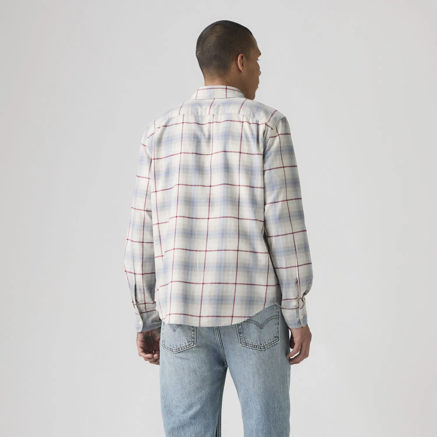 Классическая фланелевая рубашка с одним карманом, стандартного кроя Levi's, Blue — фото 4
