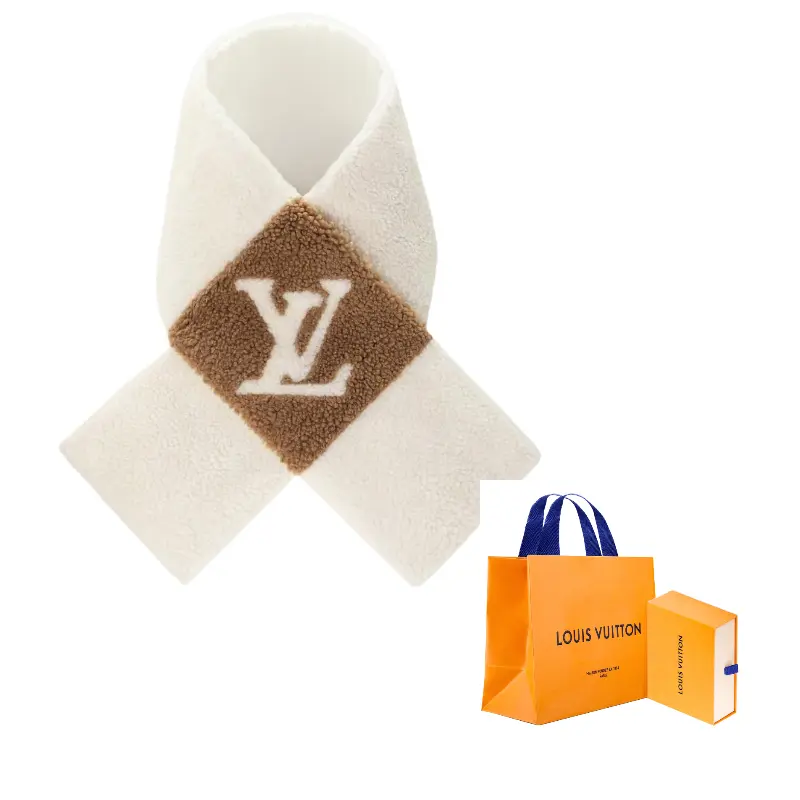 

LOUIS VUITTON Шерстяной шарф -хомут женский white