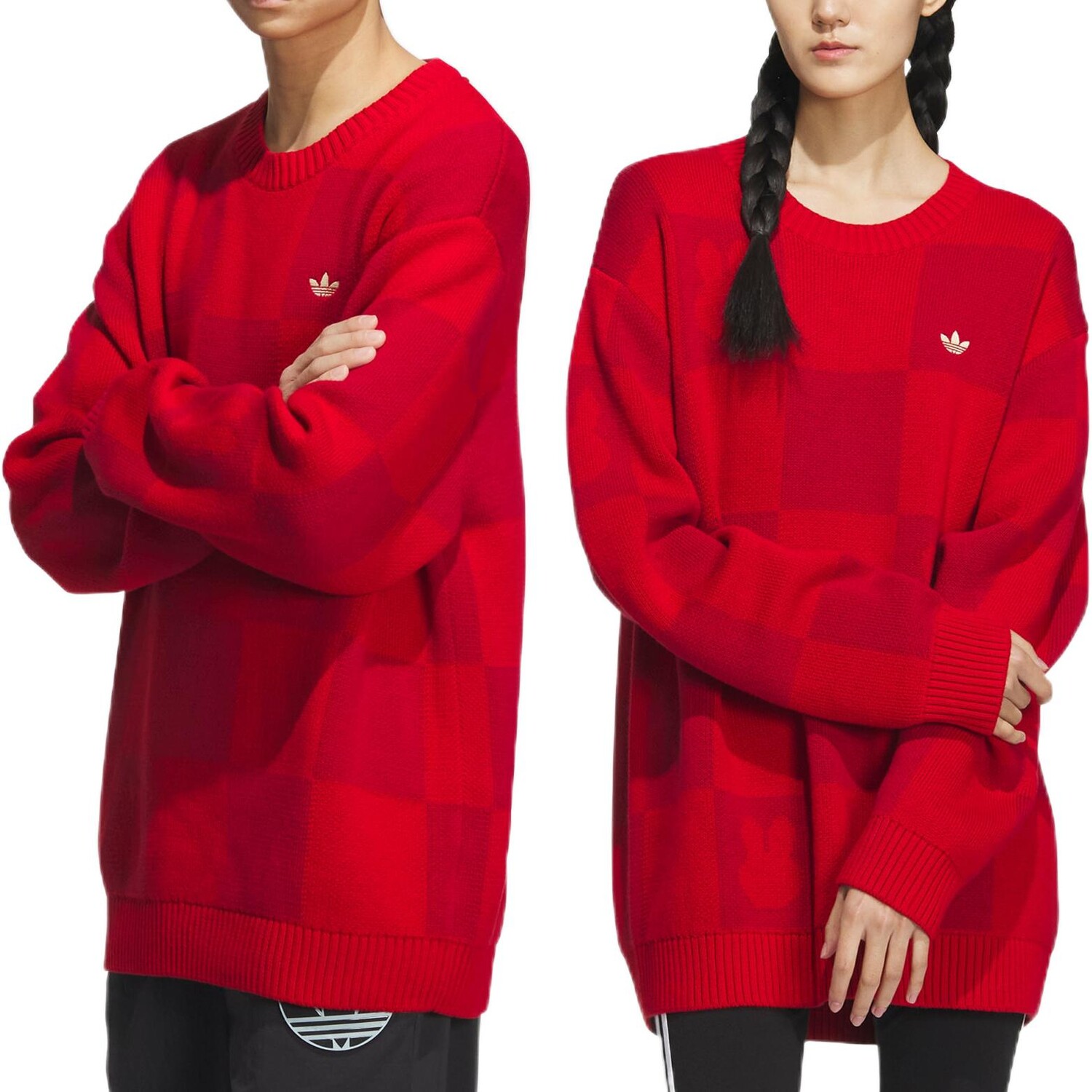 Толстовка CNY MIFFY унисекс красная Adidas Originals, красный — фото 4