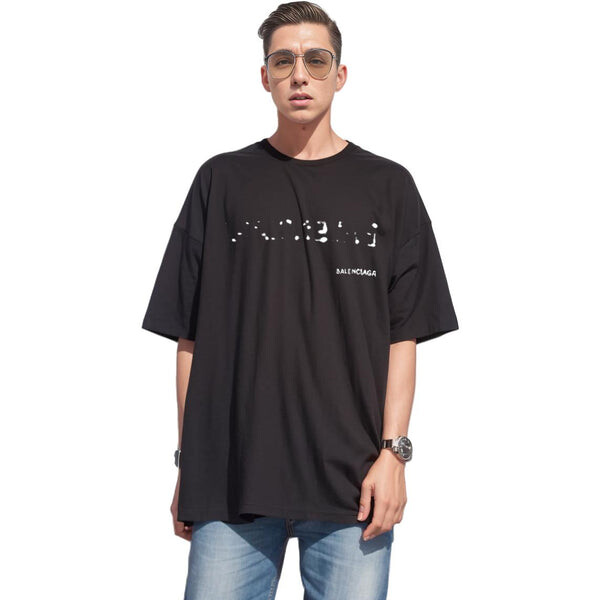 Футболка hand drawn t-shirt large fit 'black' Balenciaga, черный — фото 4