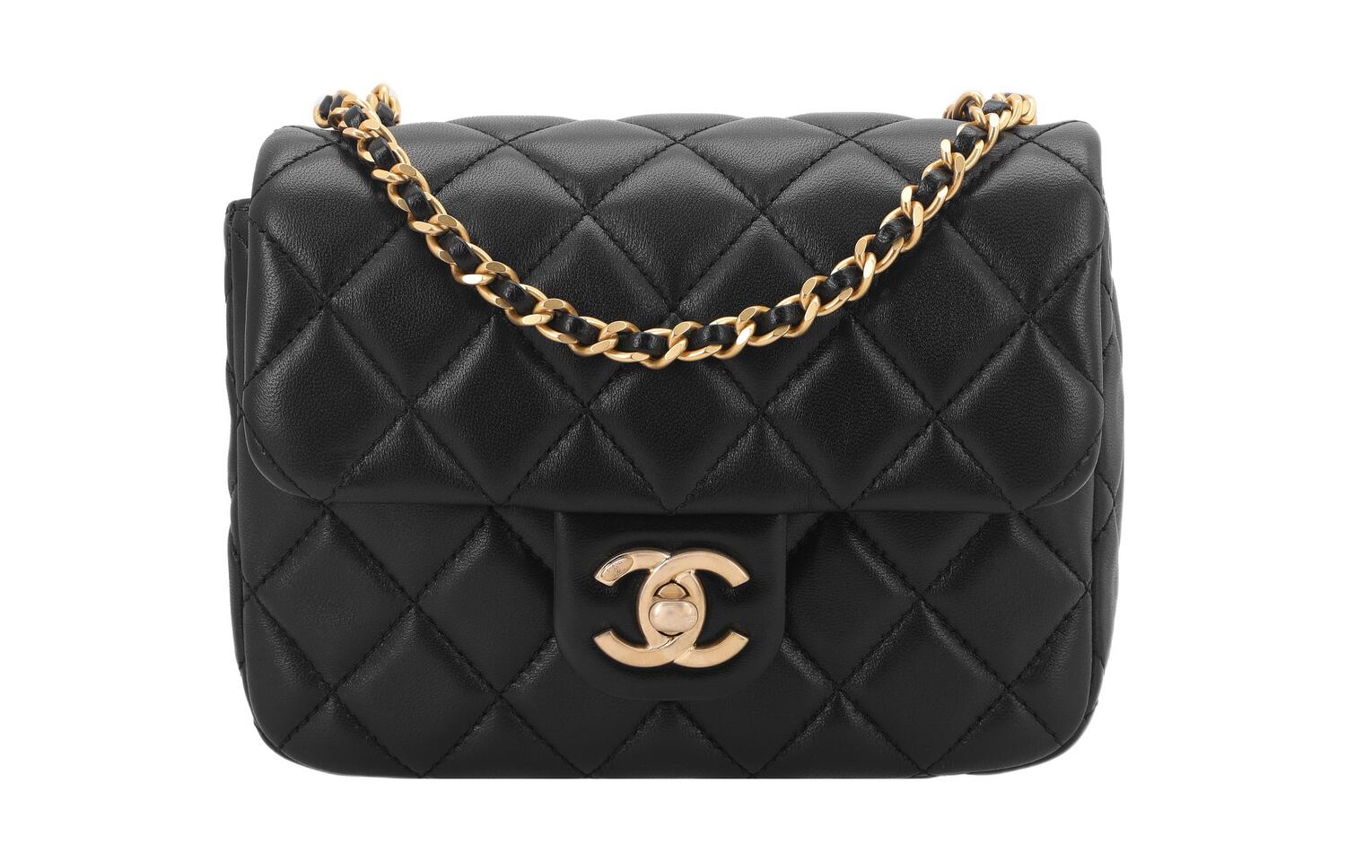 

CHANEL 22К осенне-зимняя кожаная сумка через плечо на пояс женская черная