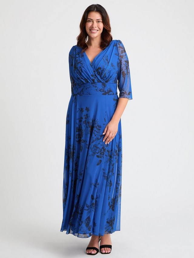 

Verity Floral Wrap Maxi Dress Scarlett & Jo, Blue/Black