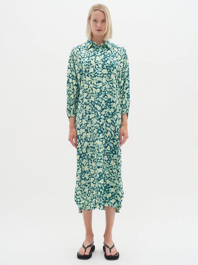 

Платье миди-рубашка цвета орехового дерева InWear, цвет Green Painted Flower