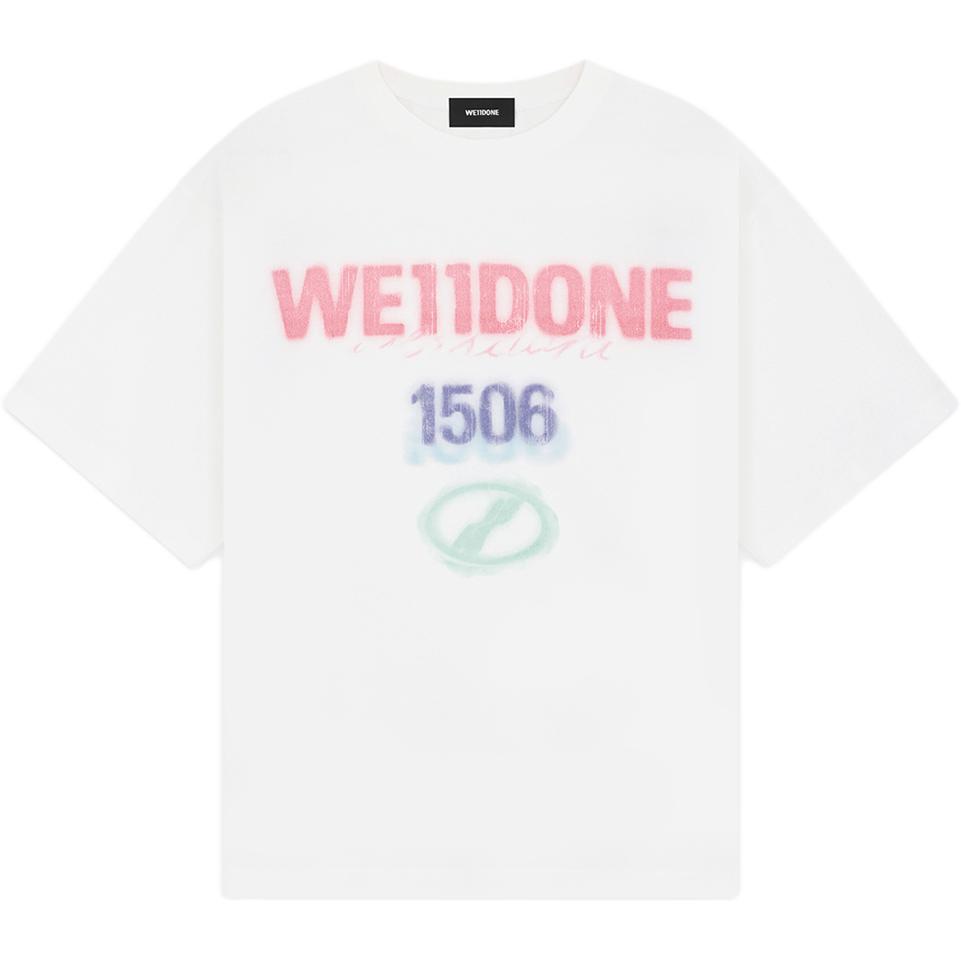 

We11Done Футболки унисекс, белые, с круглым вырезом, прямого кроя, Белый, We11Done Футболки унисекс, белые, с круглым вырезом, прямого кроя