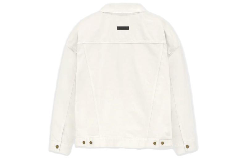 Fear Of God Essentials Джимовая рубашка с аппликацией логотипа, Cloud Dancer/Cloud Dancer — фото 4