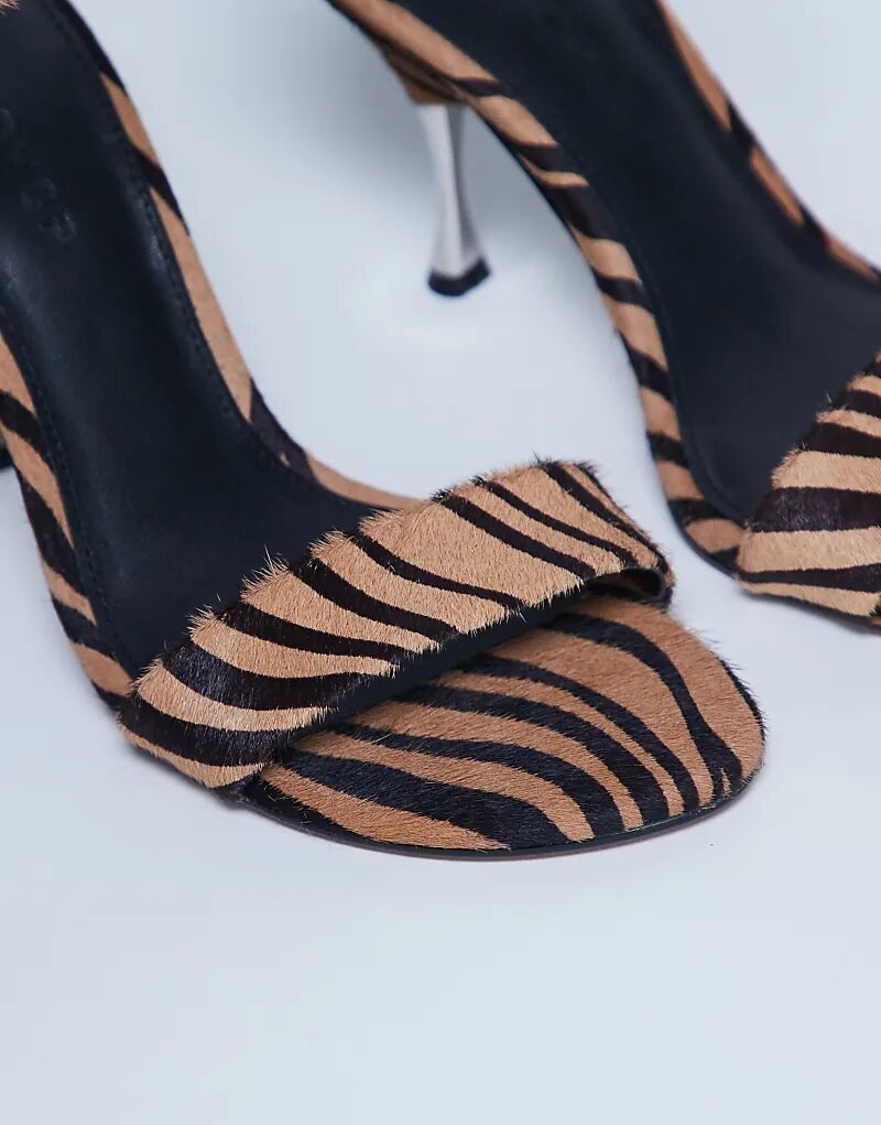 Туфли Topshop Fran из натуральной кожи с металлическим каблуком и тигровым принтом — фото 4