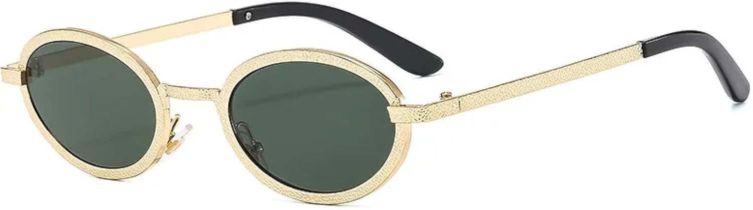 

Винтажные круглые мужские солнцезащитные очки, модные маленькие овальные металлические солнцезащитные очки для женщин, роскошные очки для женщин с защитой от УФ-излучения UV400 HHZZYVY, Gold-g15lens