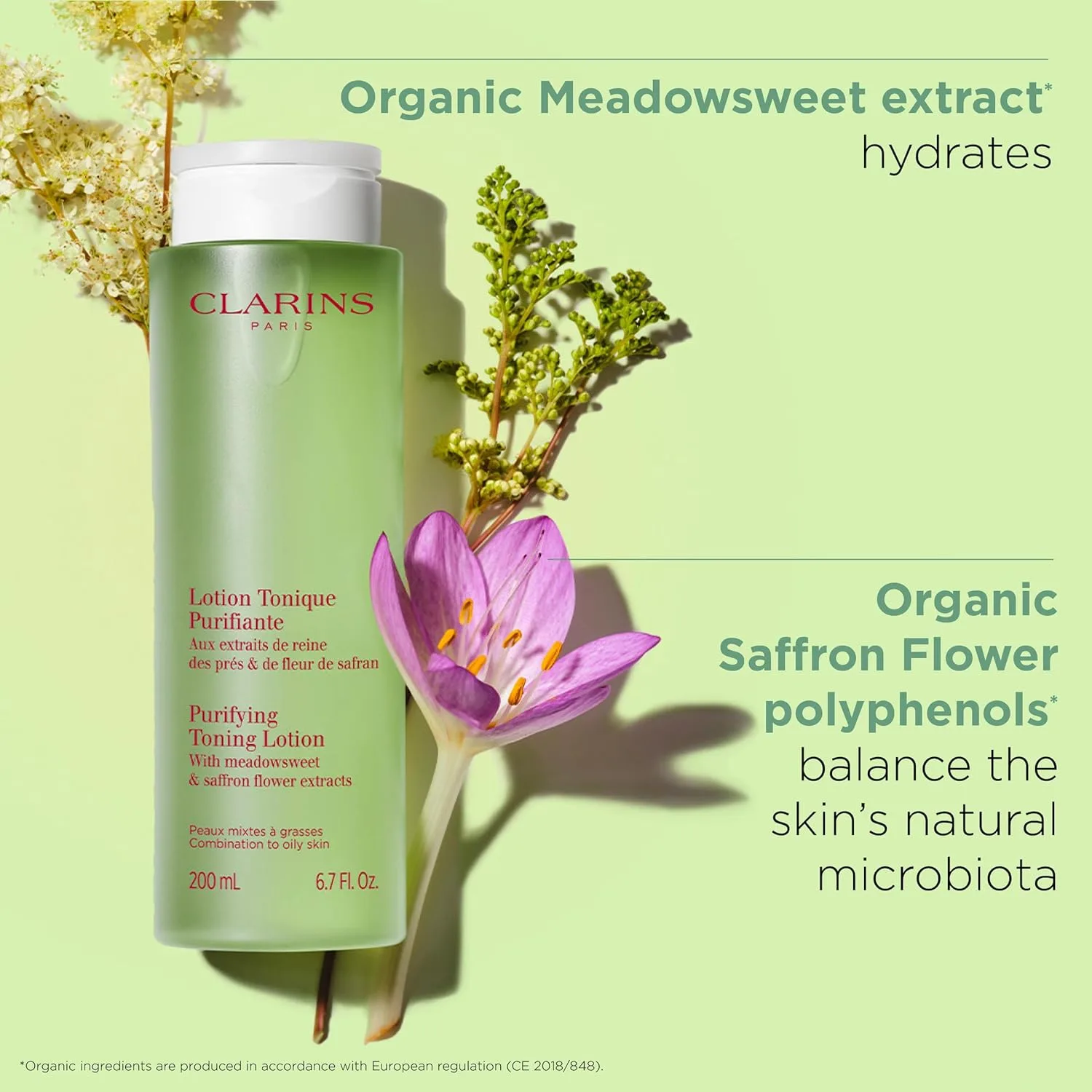 Лосьон Clarins — Purifying Toning Lotion для комбинированной и жирной кожи, очищает, увлажняет, матирует, 198 мл — фото 3
