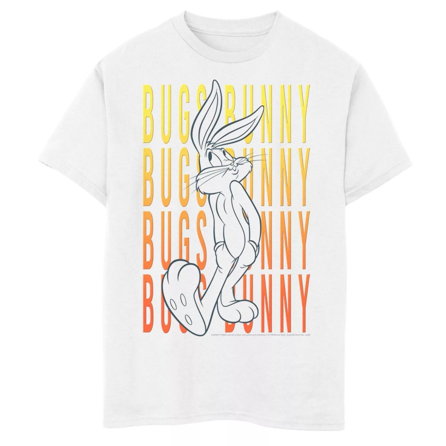 

Футболка с рисунком Looney Tunes Bugs Bunny для мальчиков 8–20 лет с текстом и портретом Licensed Character, белый