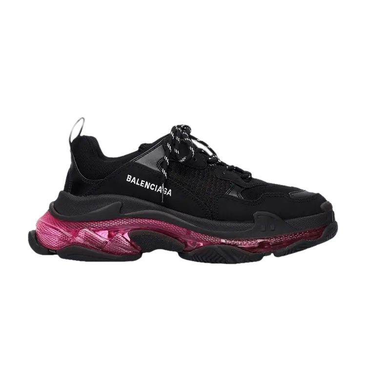 Кроссовки Balenciaga Balenciaga Wmns Triple S 'Clear Sole - Black Pink Neon', черный