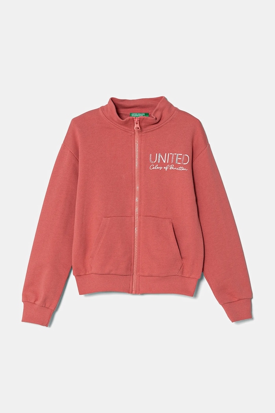 

Детская хлопковая толстовка United Colors Of Benetton, розовый